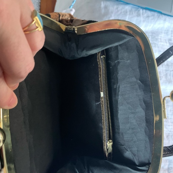 Vintage carpet bag with gold ball closure - Picture 3 of 3